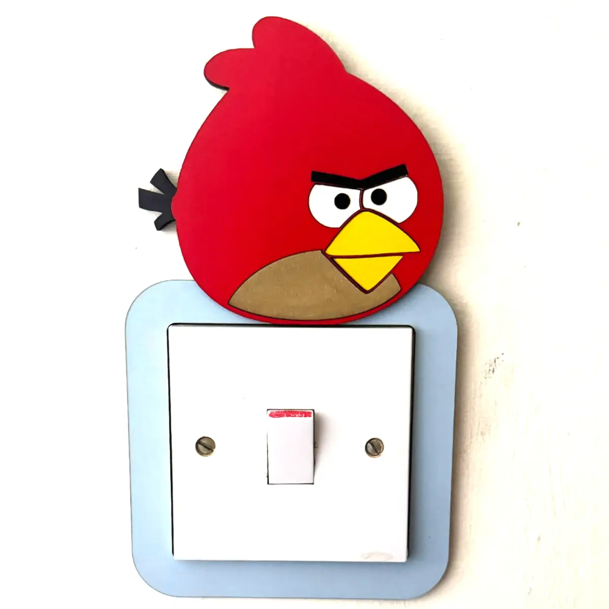 Angry Bird Inspired Wooden Light Switch Cover – Handmade Kids Bedroom Wall Decor | Fits UK Standard