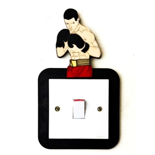 Boxer Wooden Light Switch Cover – Handmade Sports Wall Decor