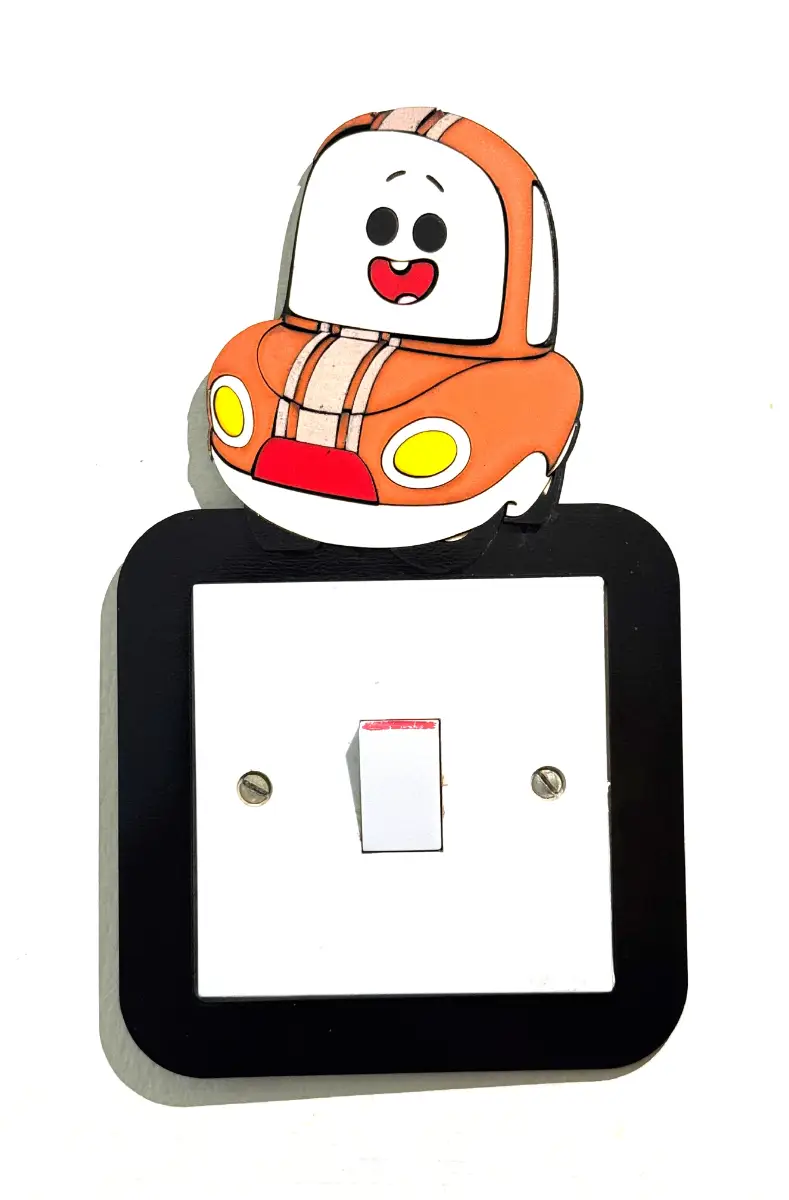 Go! Go! Cory Carson Inspired Wooden Light Switch Cover – Handmade Kids Bedroom Wall Decor