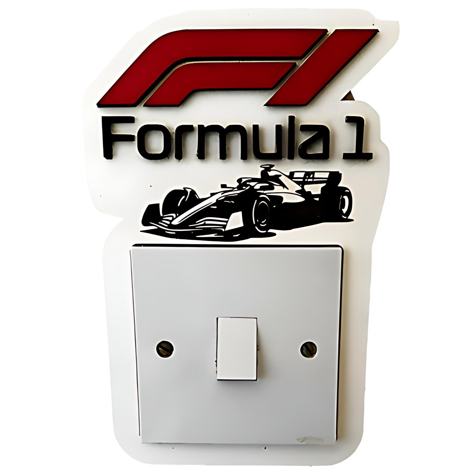 F1 Inspired Light Switch Cover – Handmade Wooden Racing Bedroom Wall Decor