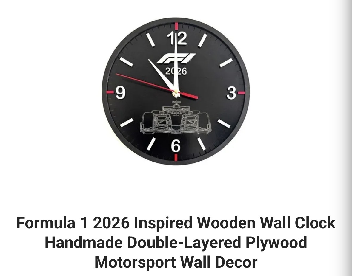 Formula One handmade wooden wall clock