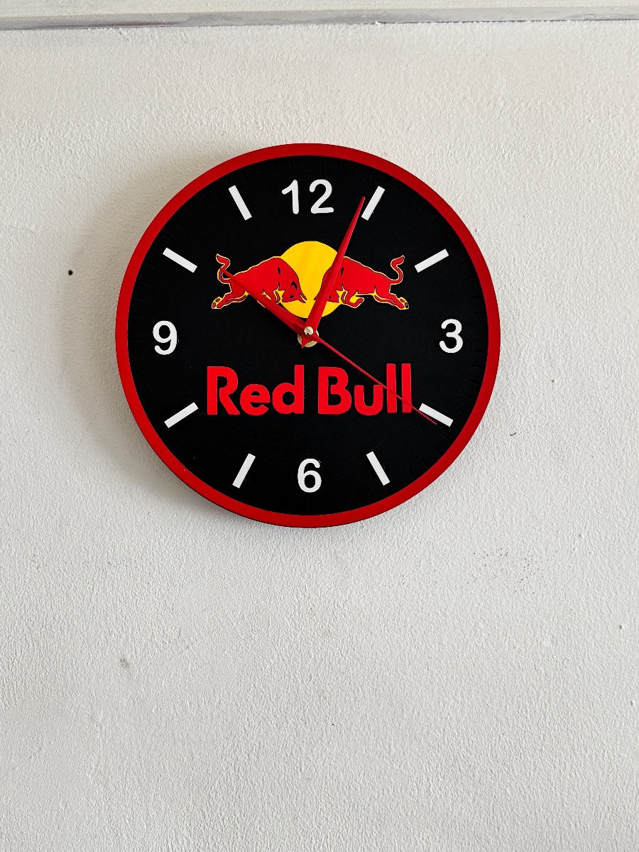 Red Bull wooden wall clock