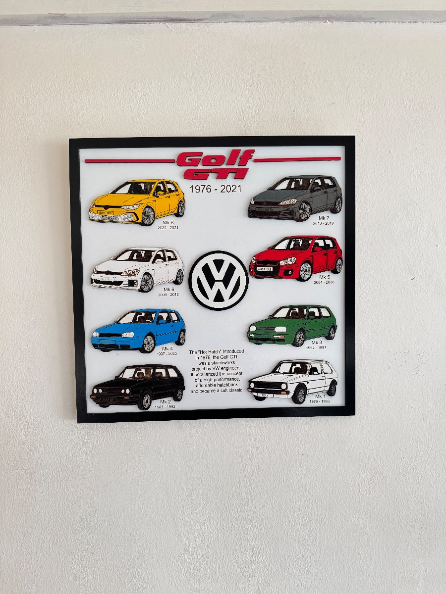 Golf GTI evolution wooden wall art