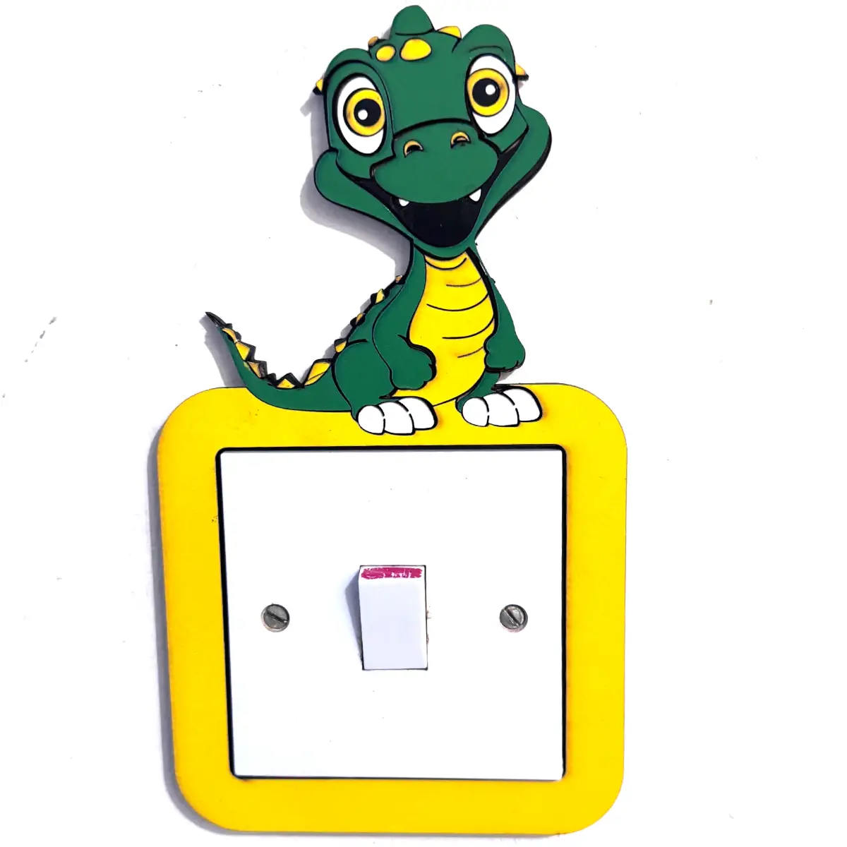 Baby Crocodile Inspired Light Switch Cover – Handmade Wooden Kids Bedroom Wall Decor