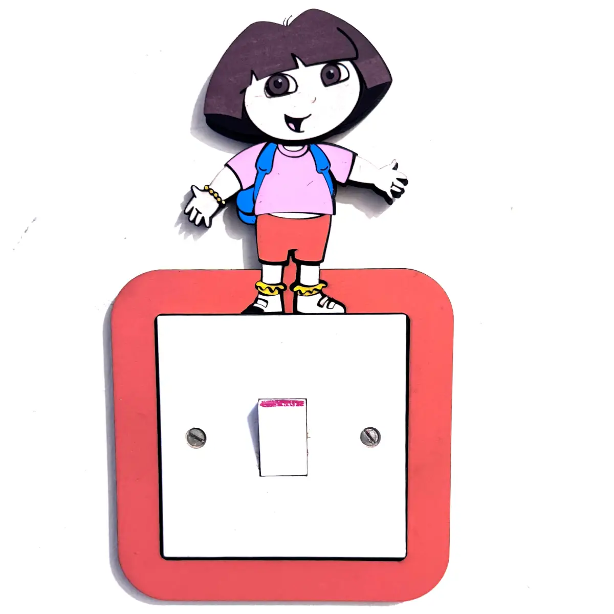 Dora Inspired Light Switch Cover – Handmade Wooden Kids Bedroom Wall Decor