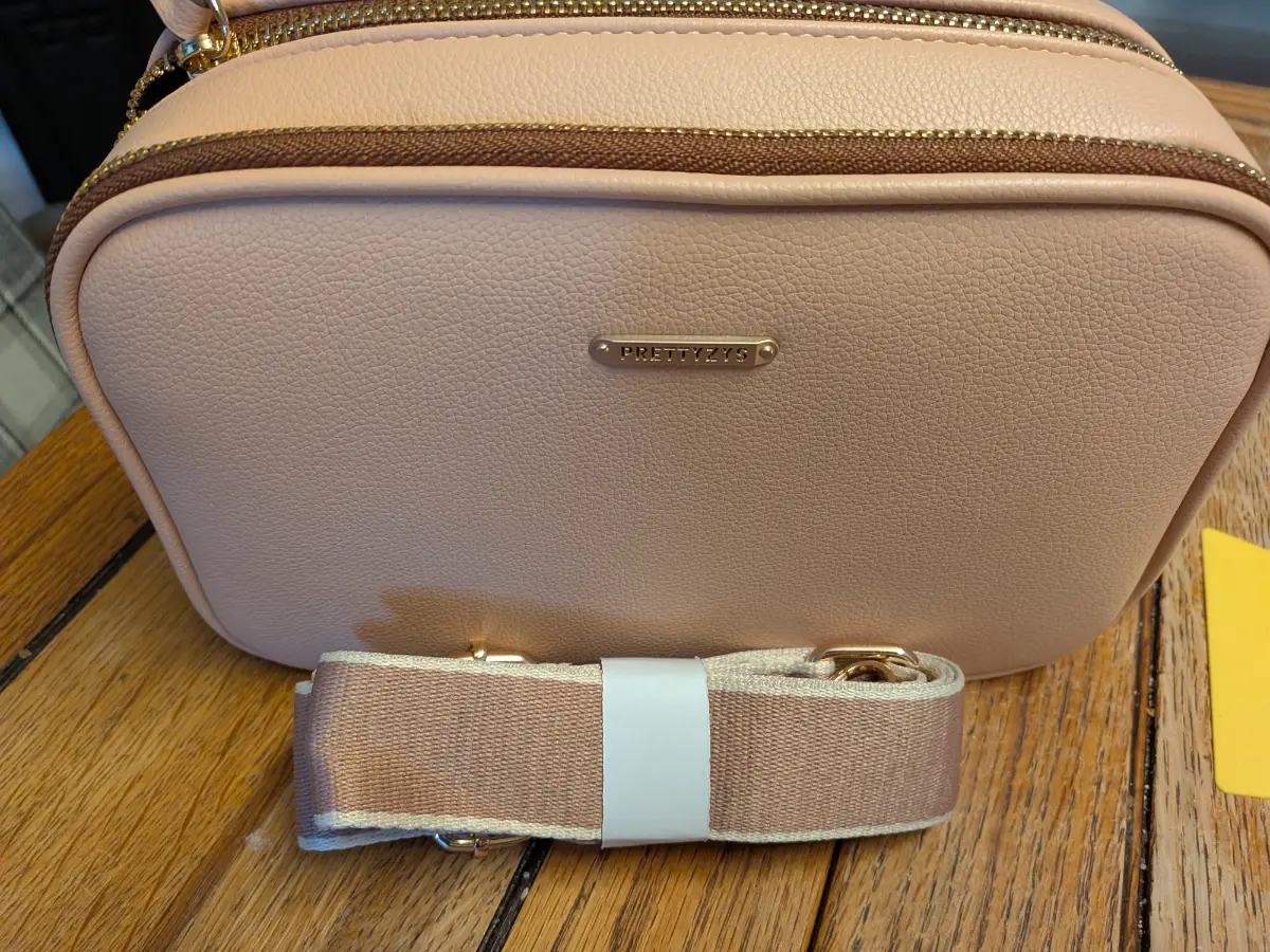 BNIB Prettyzys Multi-Pocket PU Leather Crossbody Bag - Nude / Pink