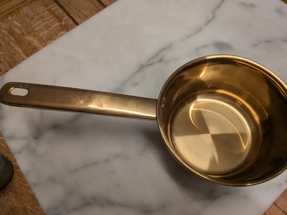 30cm Large Stainless Steel Water Ladle Spoon - Gold Finish Long Handle Scoop
