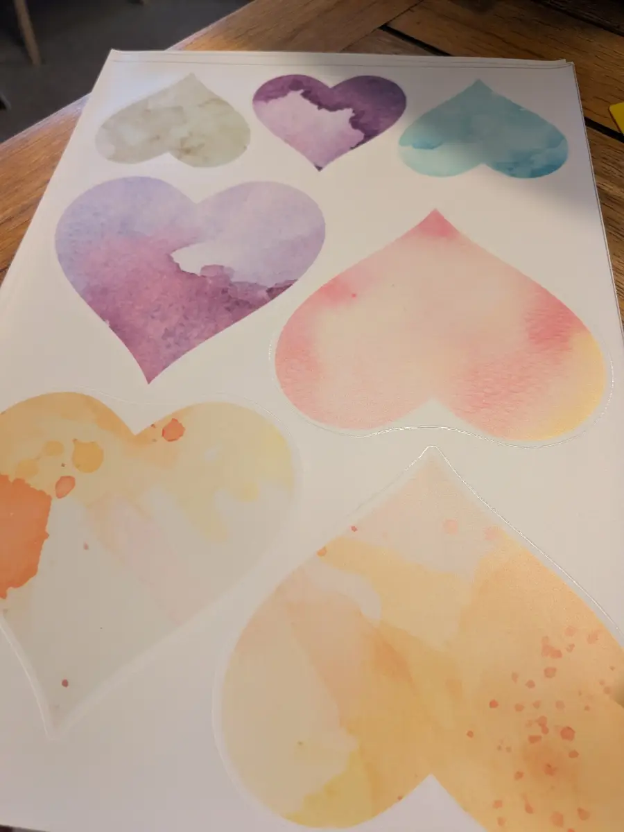 Ammagen Multi-Colour Watercolor Heart Wall Decals Nursery Playroom Decor 8 pages