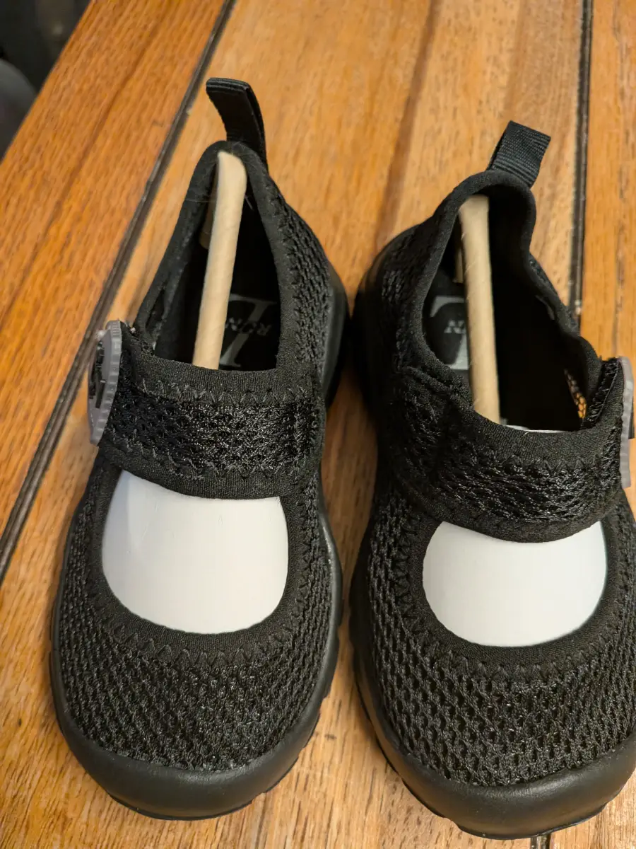 Unused T-RUN Kids Black Mesh Mary Jane Trainers - Size UK 7 /EU 23