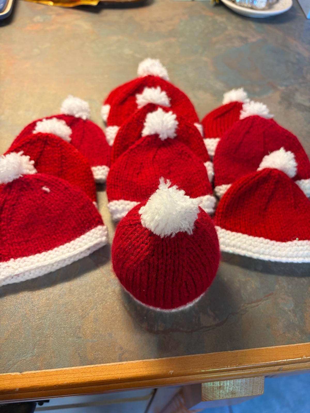 Christmas Santa hat chocolate orange covers x 10 hand knitted