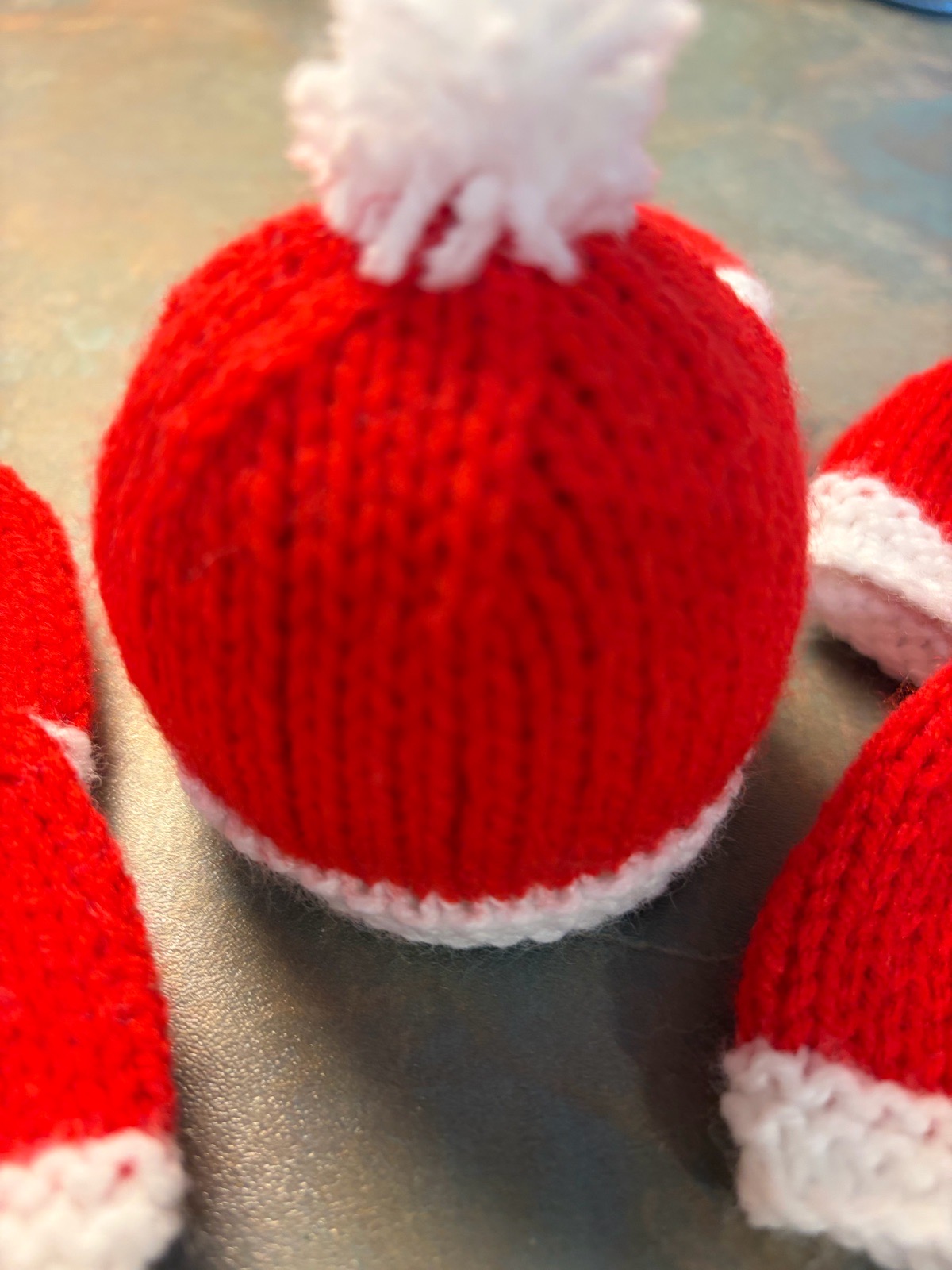 Christmas Santa hat chocolate orange covers x 6 hand knitted