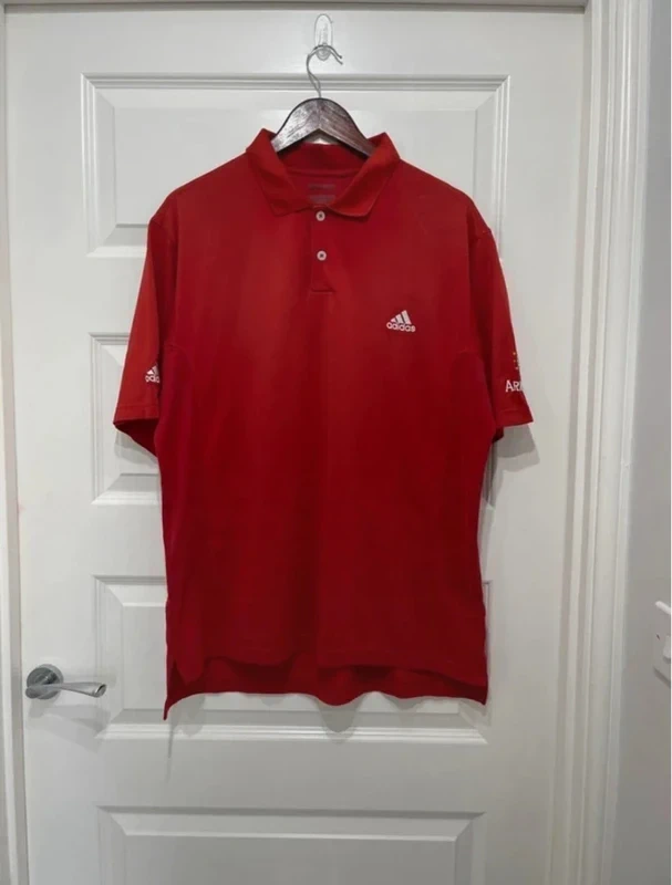 Vintage 90s Adidas Art Royal Polo Shirt Red Size XL