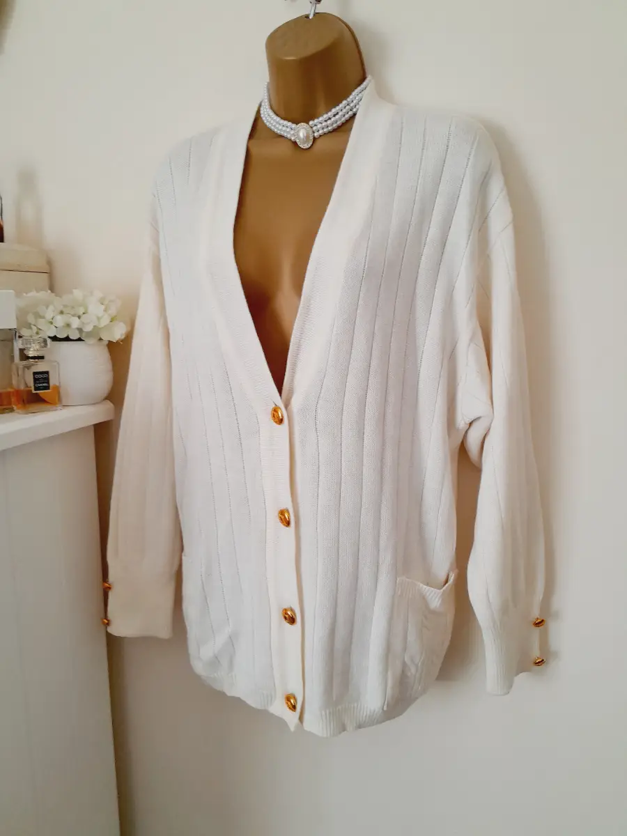 size 16 vintage 1980s Aspa schoeller cream knit cardigan immaculate never worn
