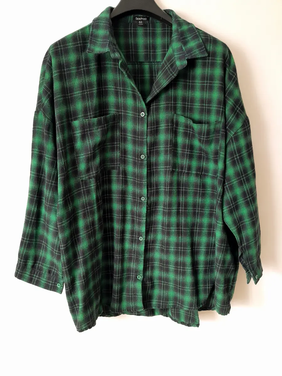 size 16 Oversized shirt green check fits up to a 20