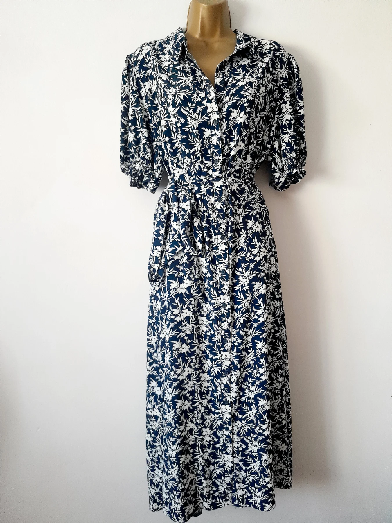 FITS 16/18 navy floral shirt dress NWT size 20