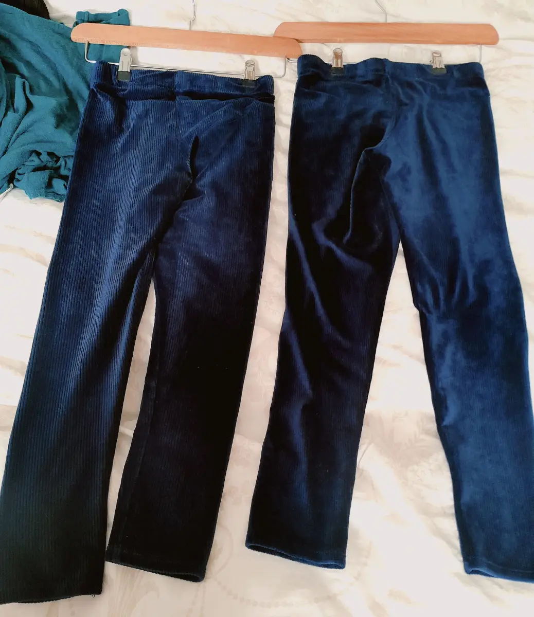 Isaac Mizrahi 7-8 years blue velvet leggings x2 NEW