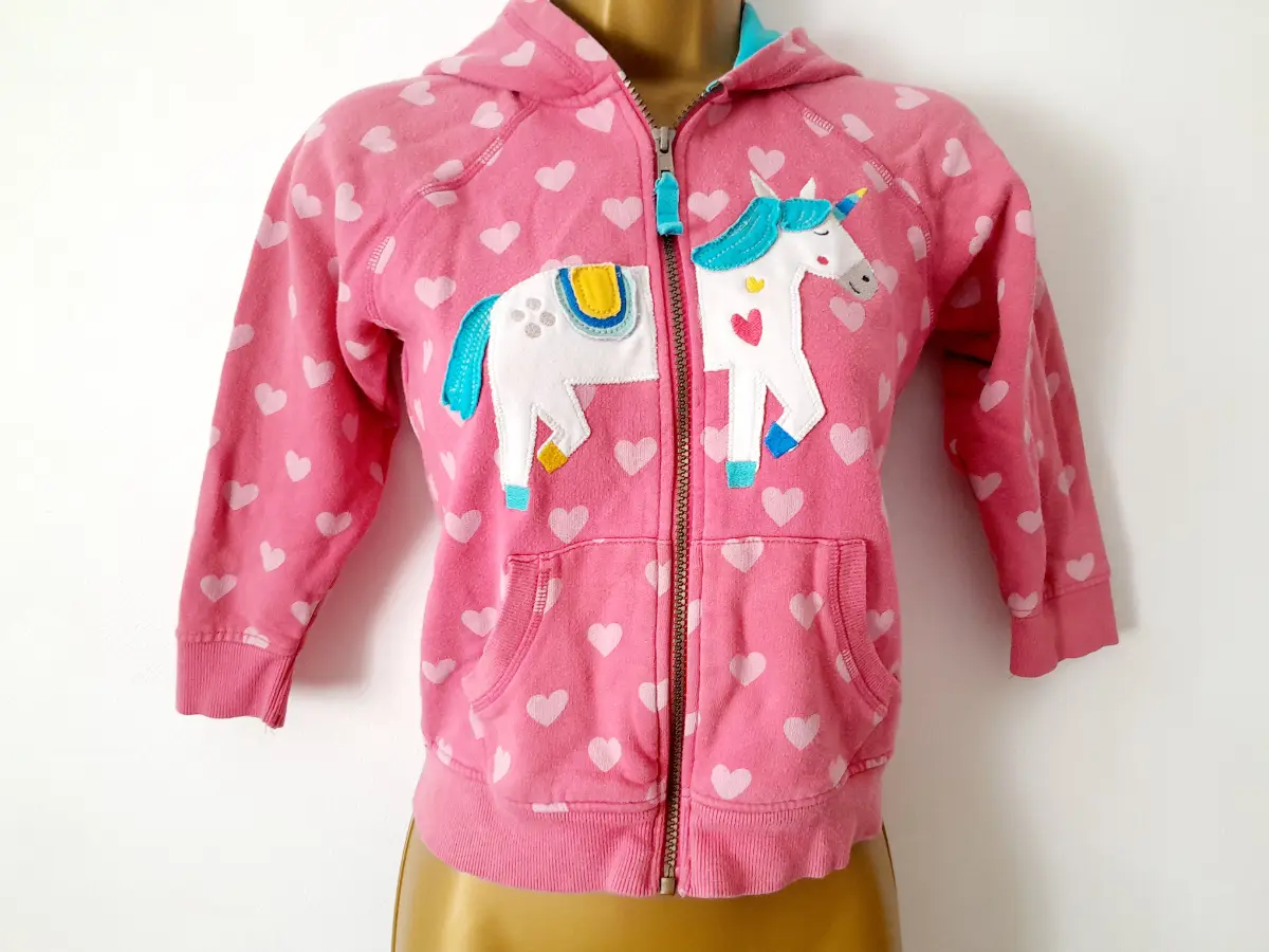 girls 6-7 years Frugi unicorn hoodie 100% organic cotton