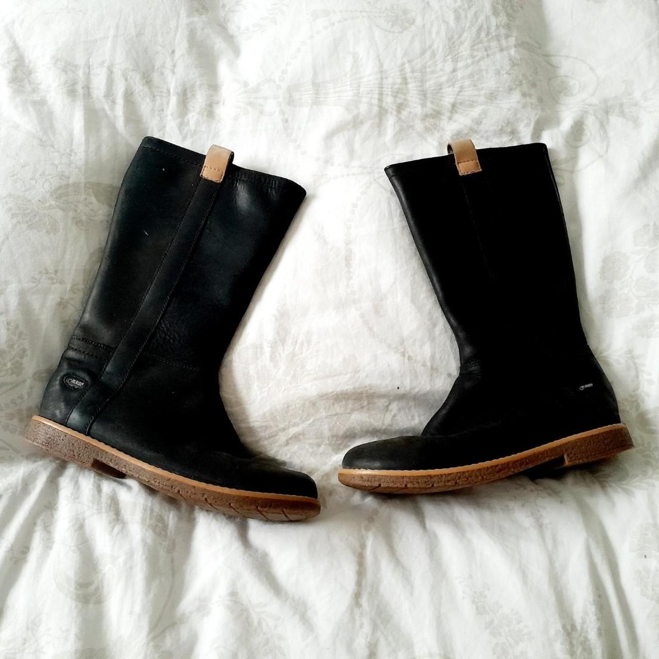 girls size 1 clarks 'comet wild' black knee high goretex boots