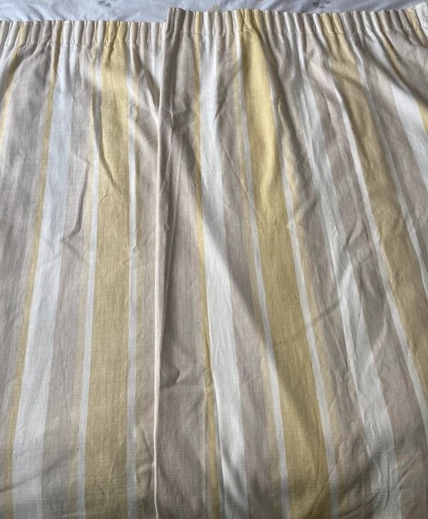 Laura Ashley chamomile awning stripe curtains 66x54