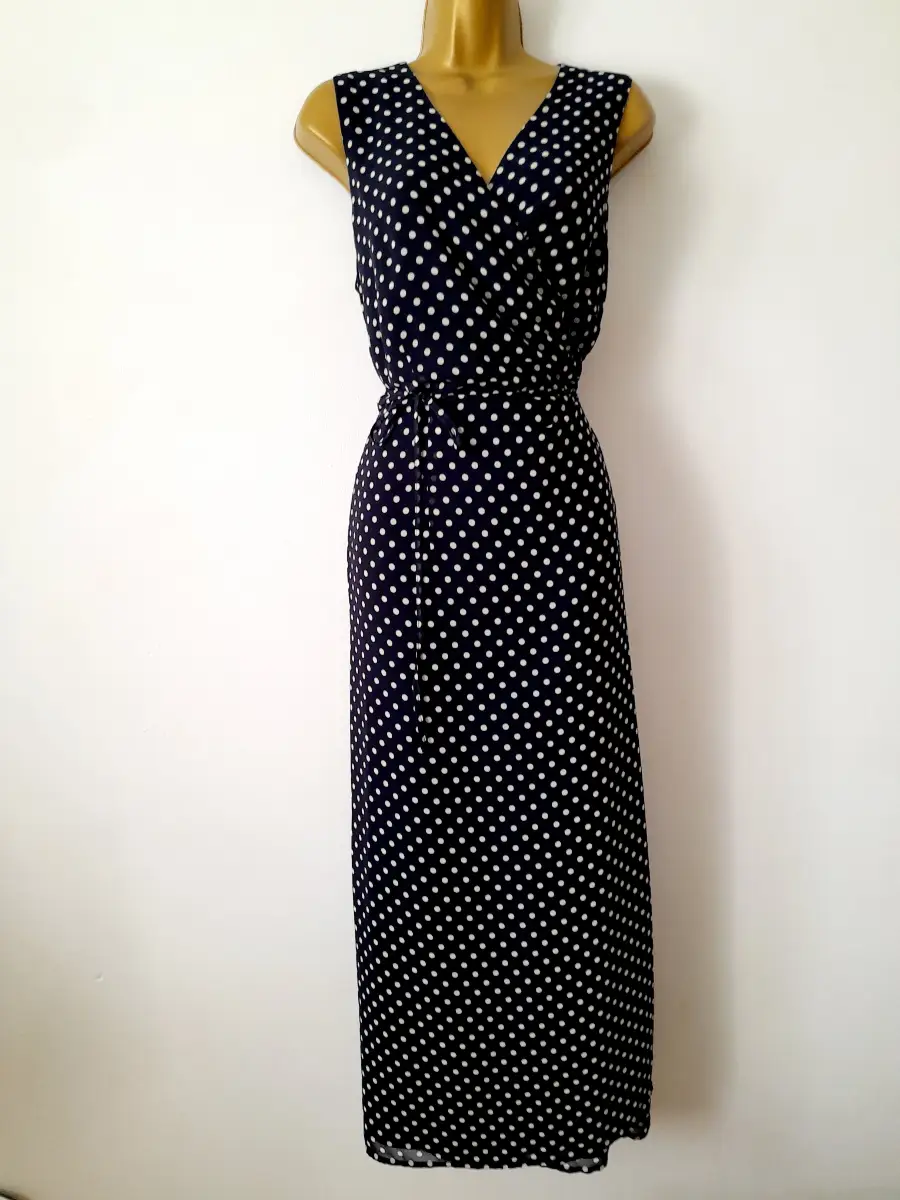 marks and spencer size 22 long polka dot wrap dress
