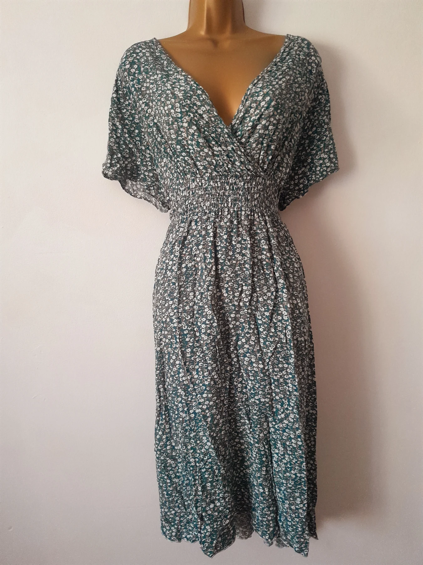 Green floral midi dress 2XL size 18/20