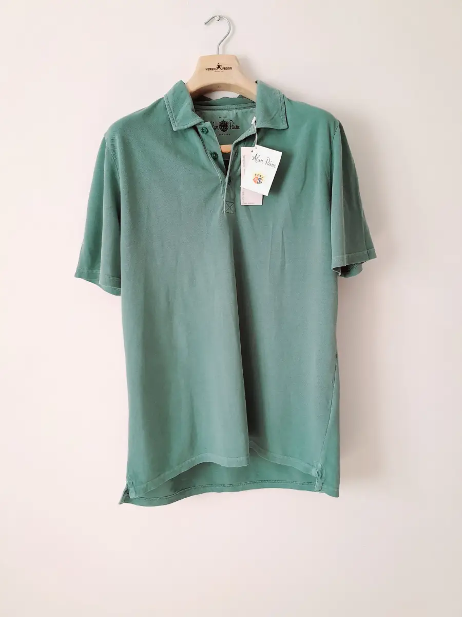 Mens size Large Alan Paine green polo shirt rrp £55 100%cotton