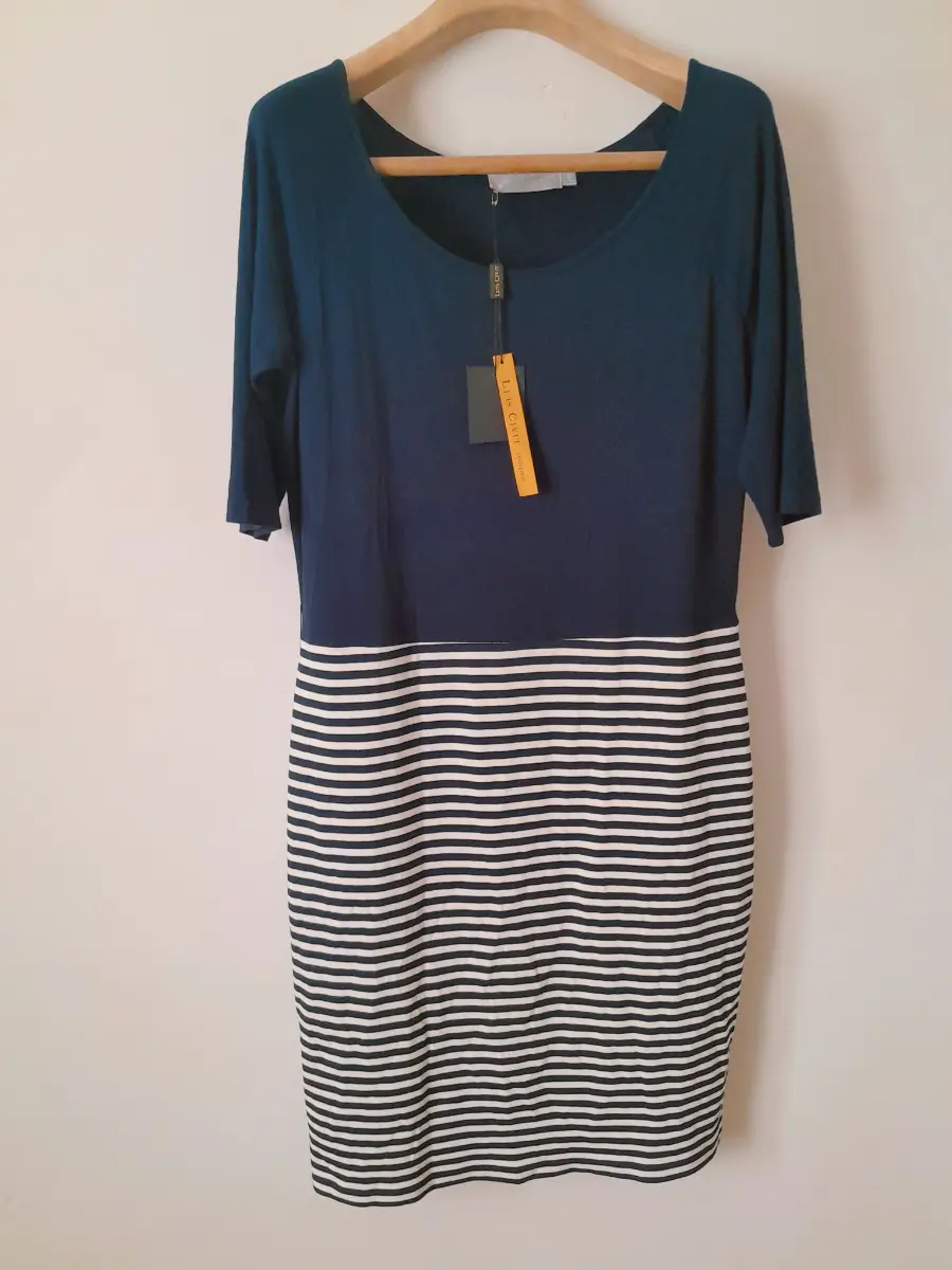 NWT Luis Civit striped jersey dress size 16