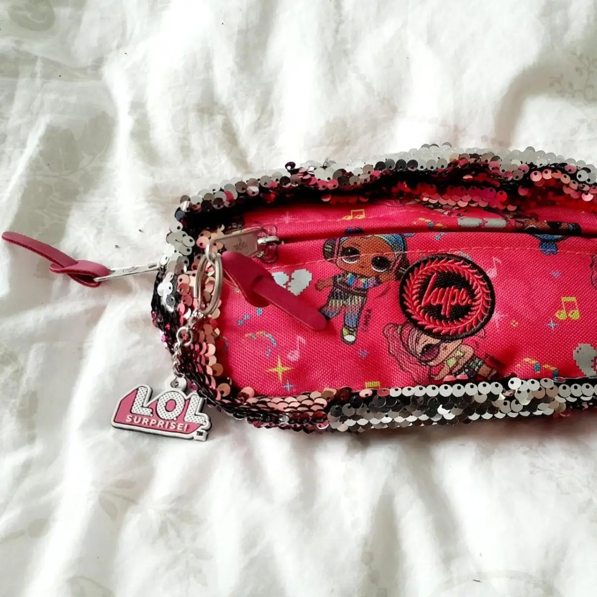 hype x lol surprise sequin pencil case / vanity make up bag