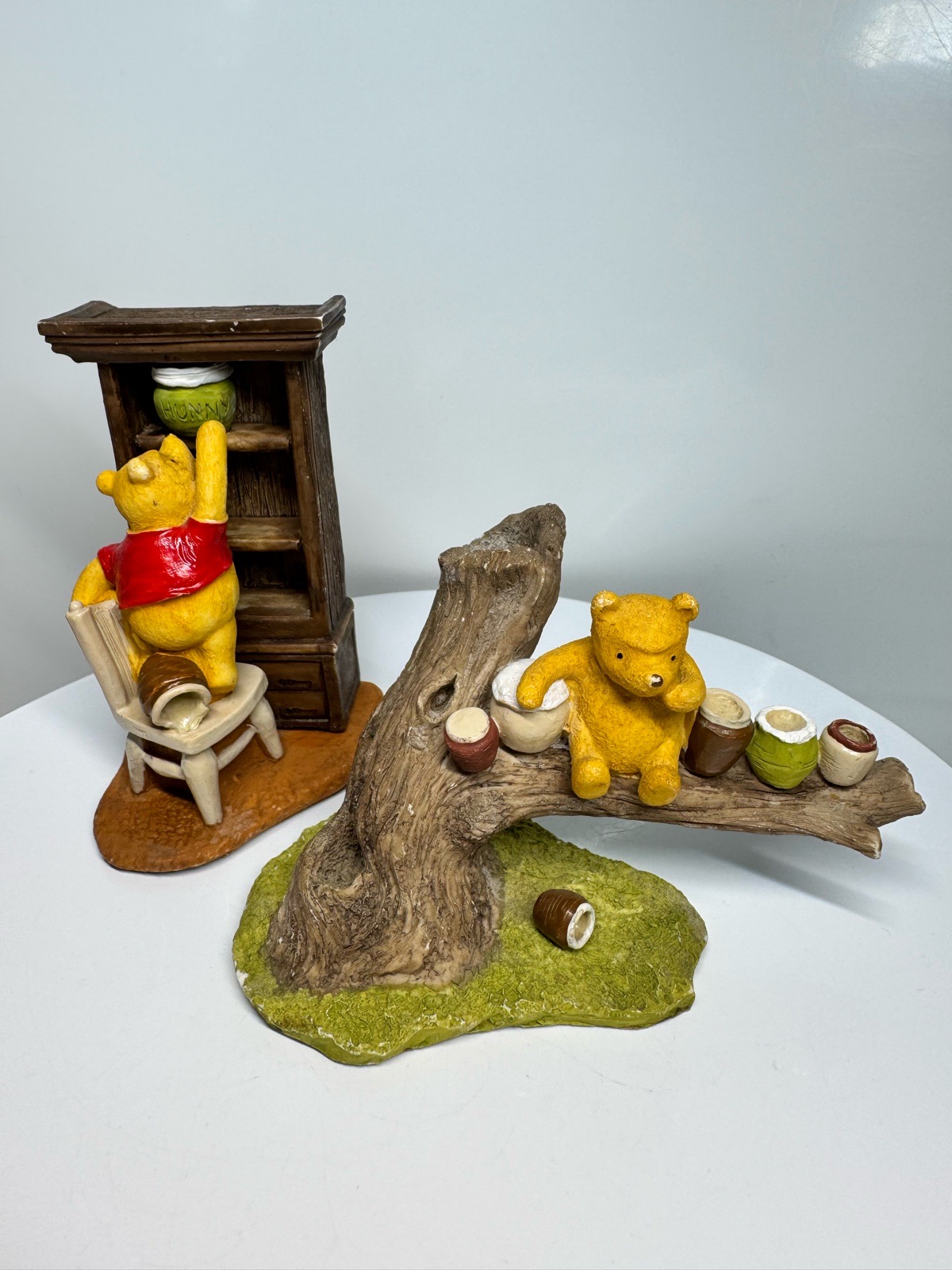 Vintage Disney Winnie the Pooh R&R Hill Hand Painted Figurines Pair