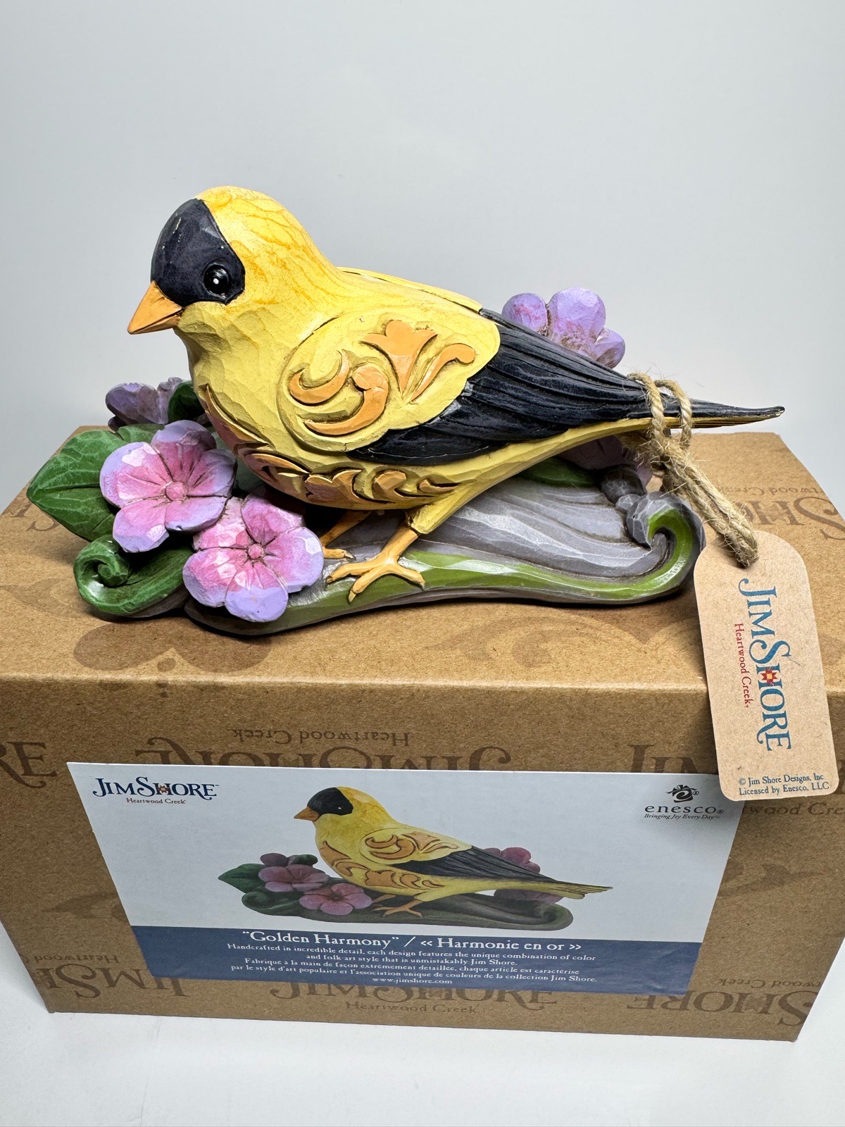 Jim Shore Golden Harmony Goldfinch Bird Figurine 6010282 Boxed Enesco