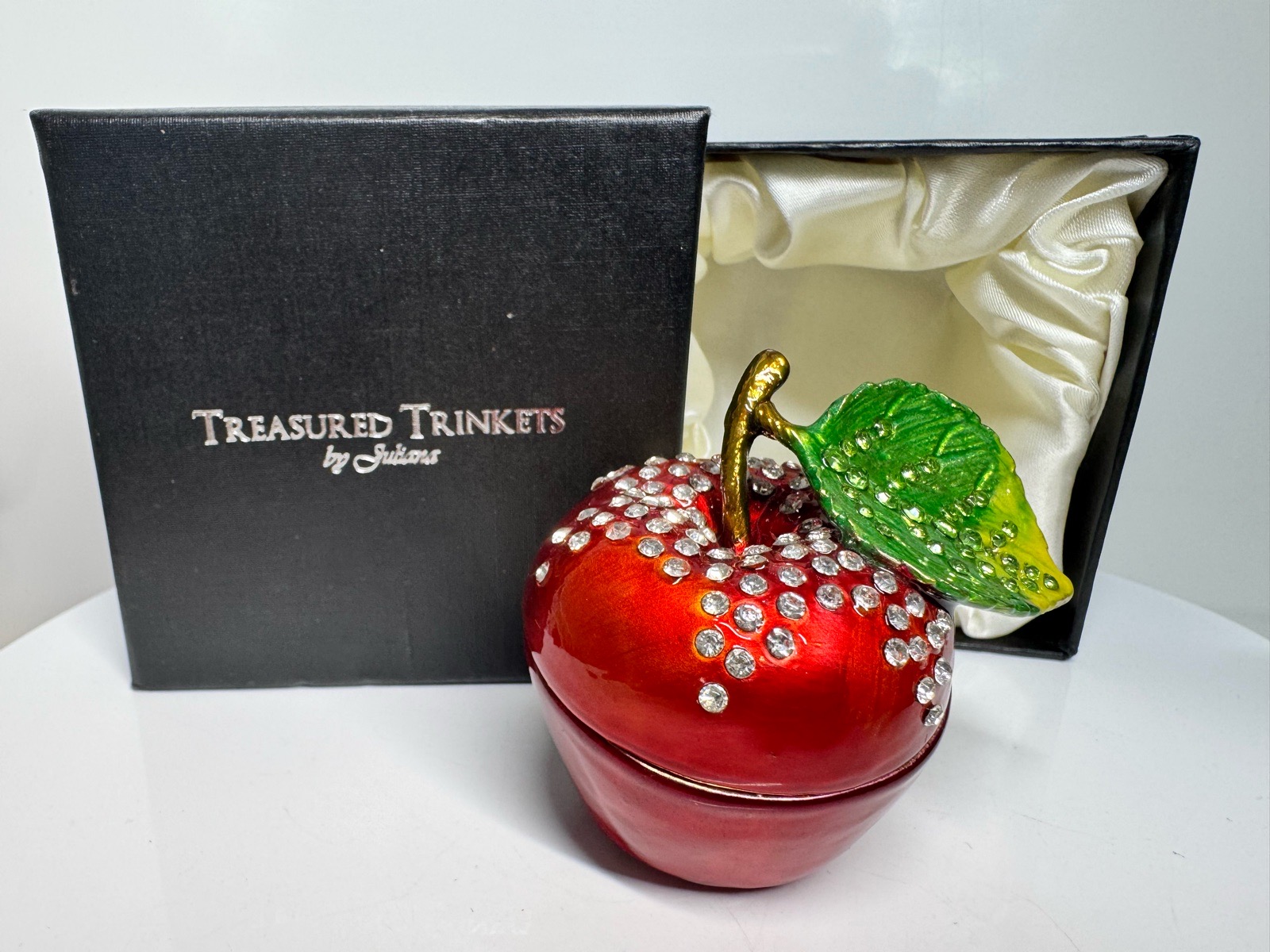 Juliana Treasured Trinkets Red Apple Crystal Trinket Box Boxed