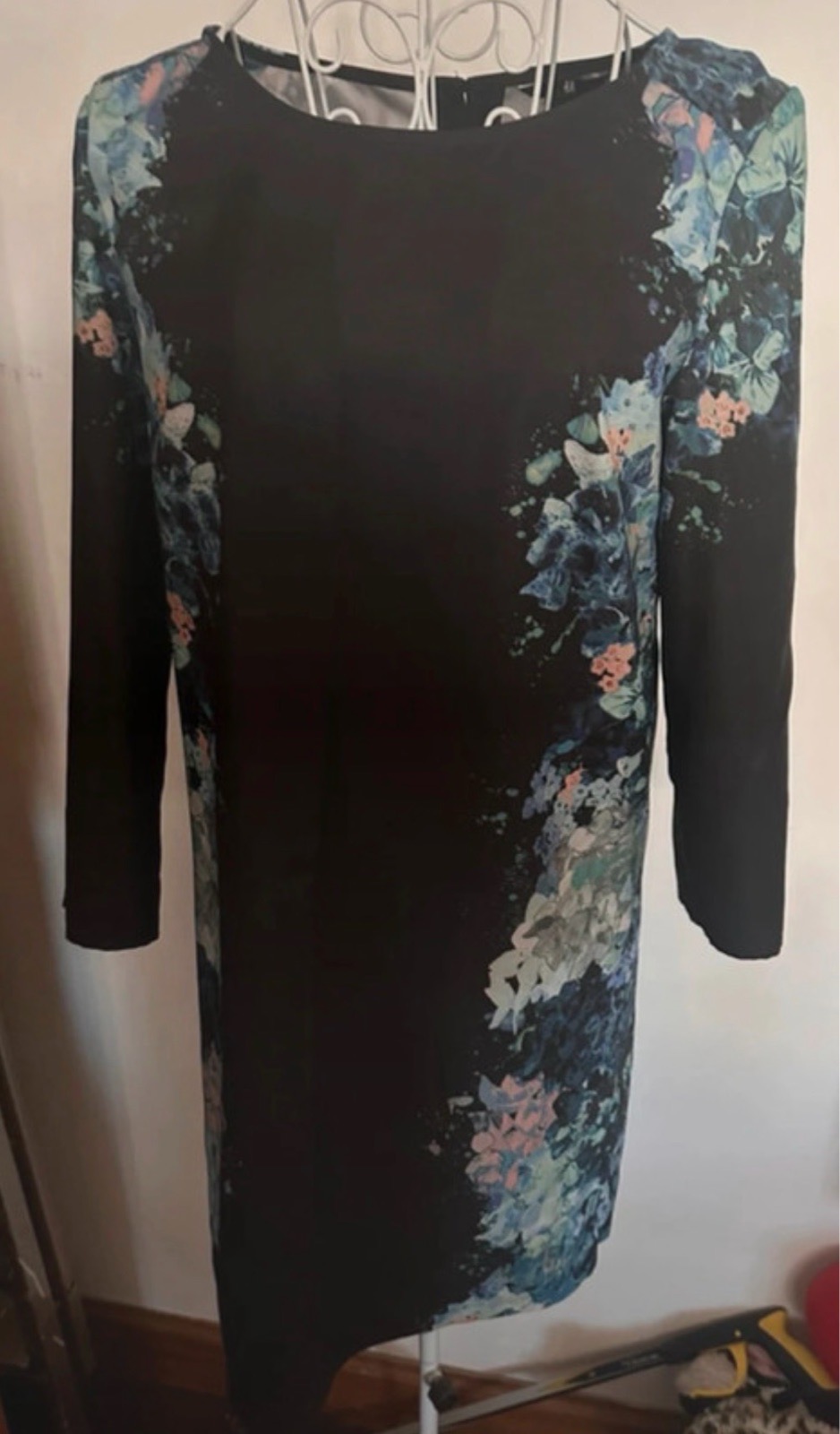 H&M Navy Blue Floral Dress Size 10