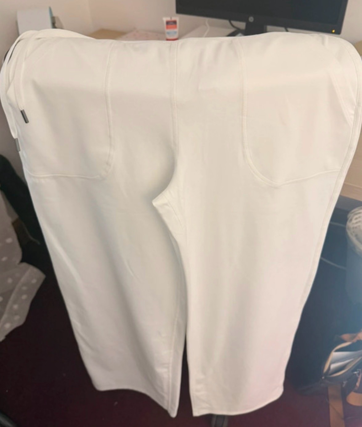 White G4Free Wide Leg Joggers Small RRP £31