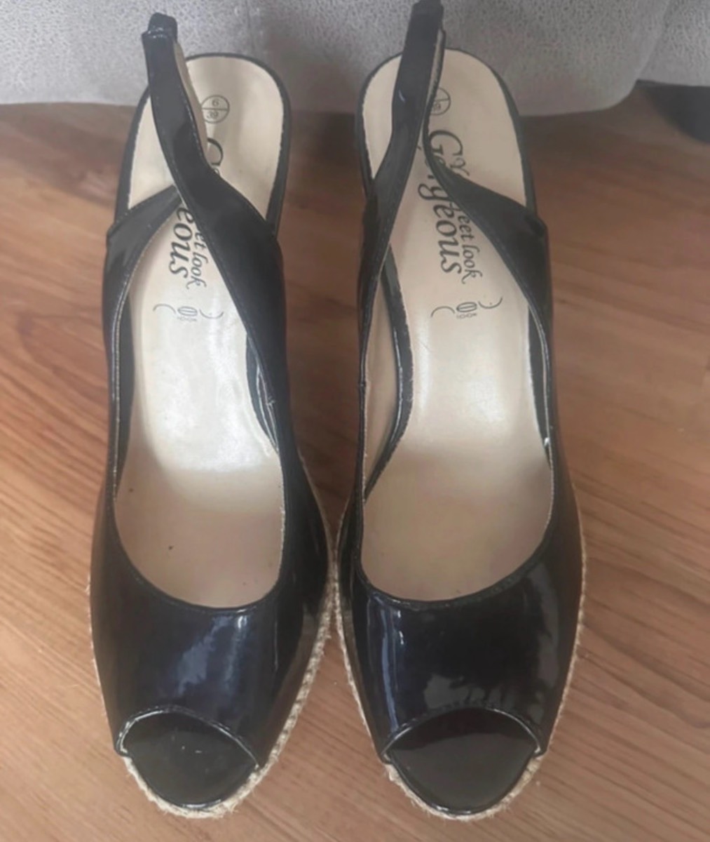 Black New Look Sling Back Shoes Size 6