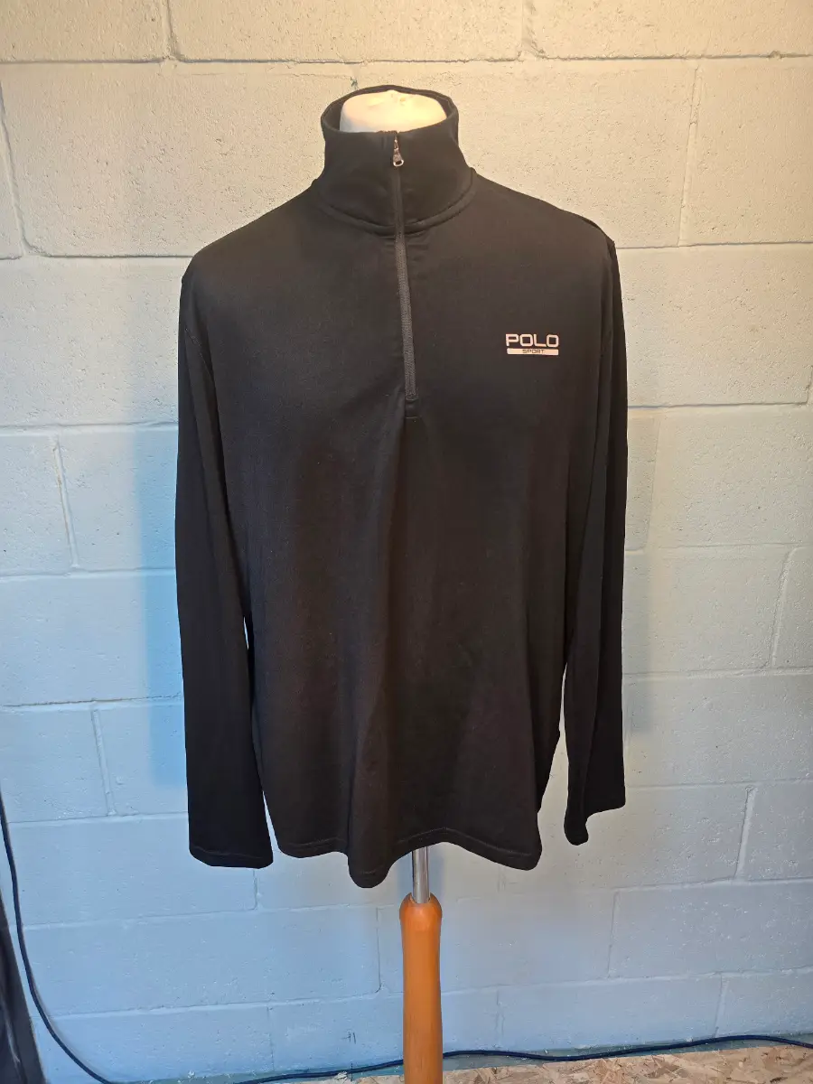 Polo Sport Ralph Lauren  Performance Pullover Black Quarter Zip Size L
