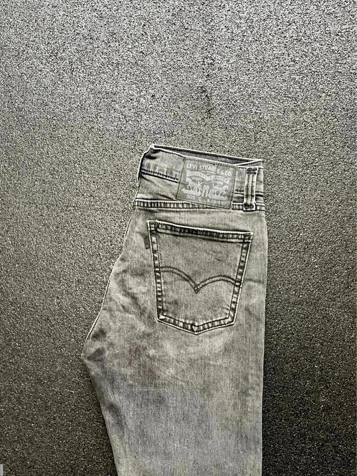 Levi’s vintage 505 Customised straight fit washed black men’s W28 L31 altere