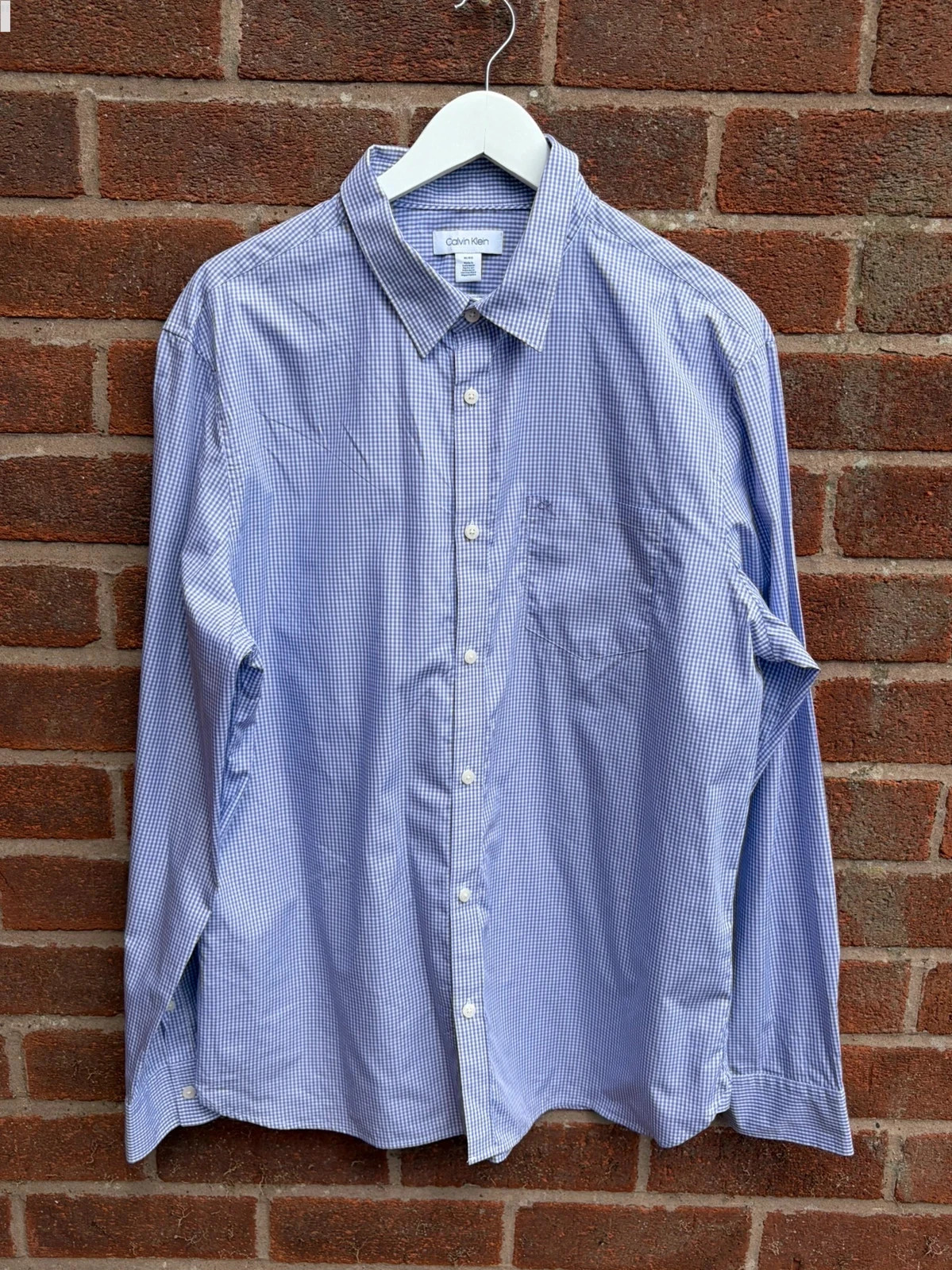 Calvin’s Klein extra fine cotton shirt purple checked shirt men’s XL