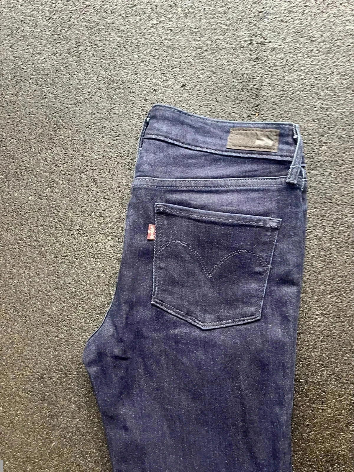 Levi’s slight curve slim midrise navy stretch jeans women’s uk6 W25 L31 altered