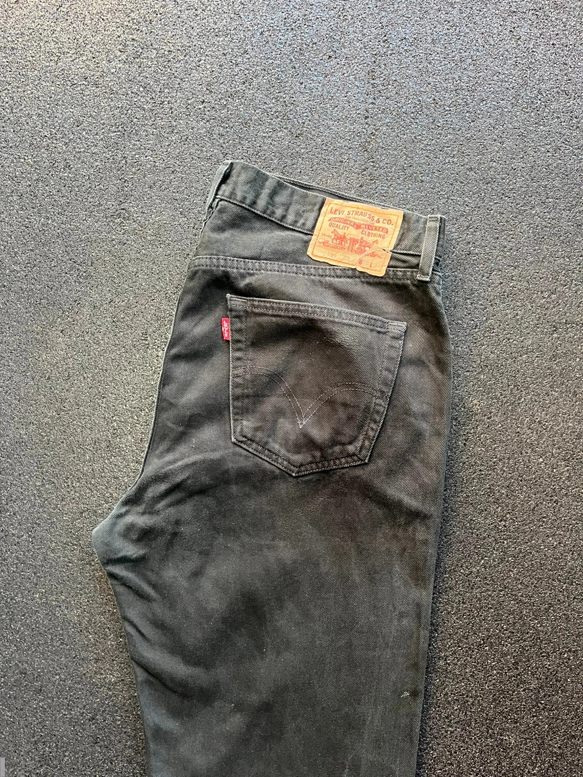 Levi’s 751 02 relaxed straight fit black workwear jeans men’s W36 L33 altered