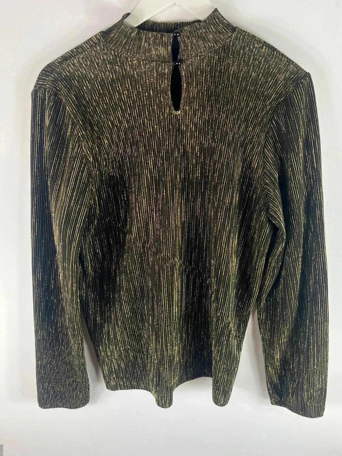 Papaya women’s uk 14 gold and black glitter top long sleeve