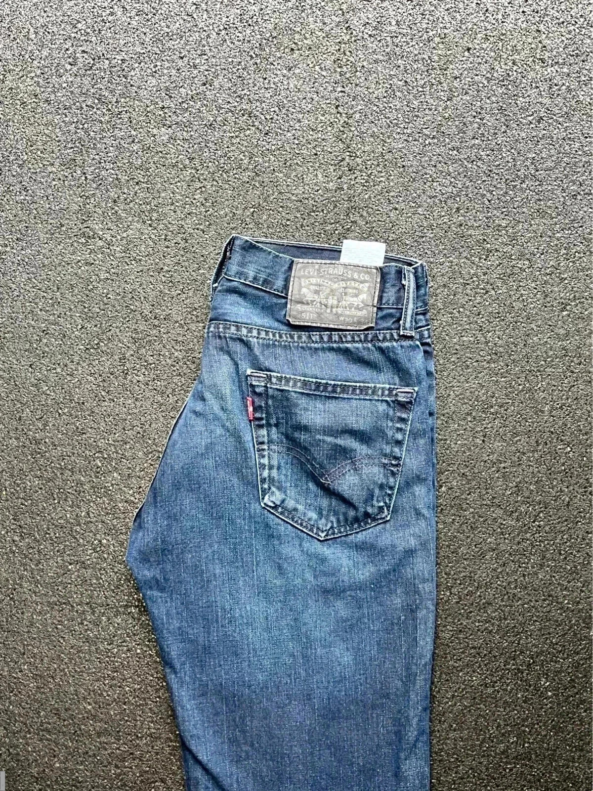 Levi’s 511 slim fit stretch navy workwear jeans men’s W30 L33 altered leg