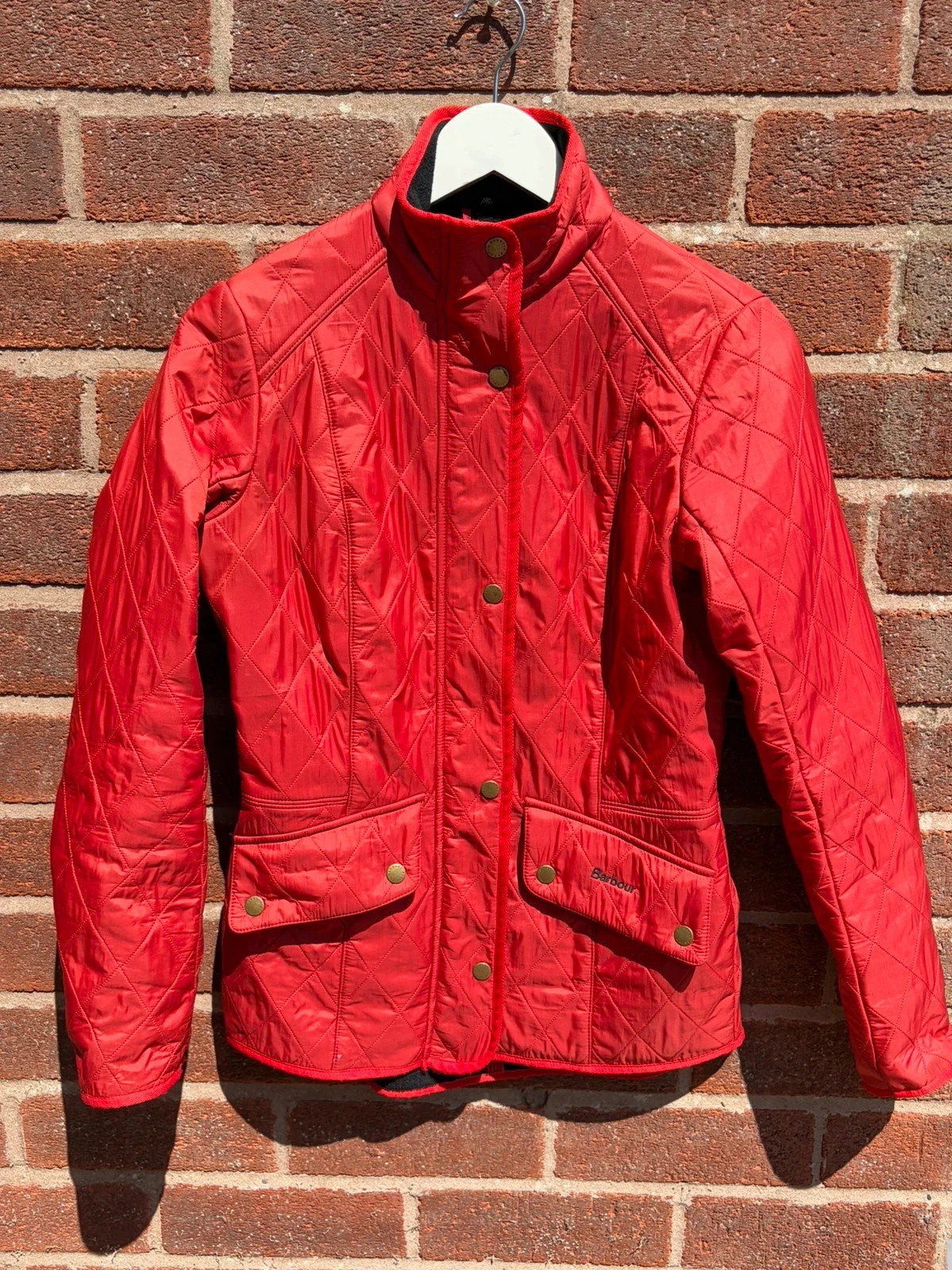 Barbour cavalary polar quilt women’s uk 8 peach red