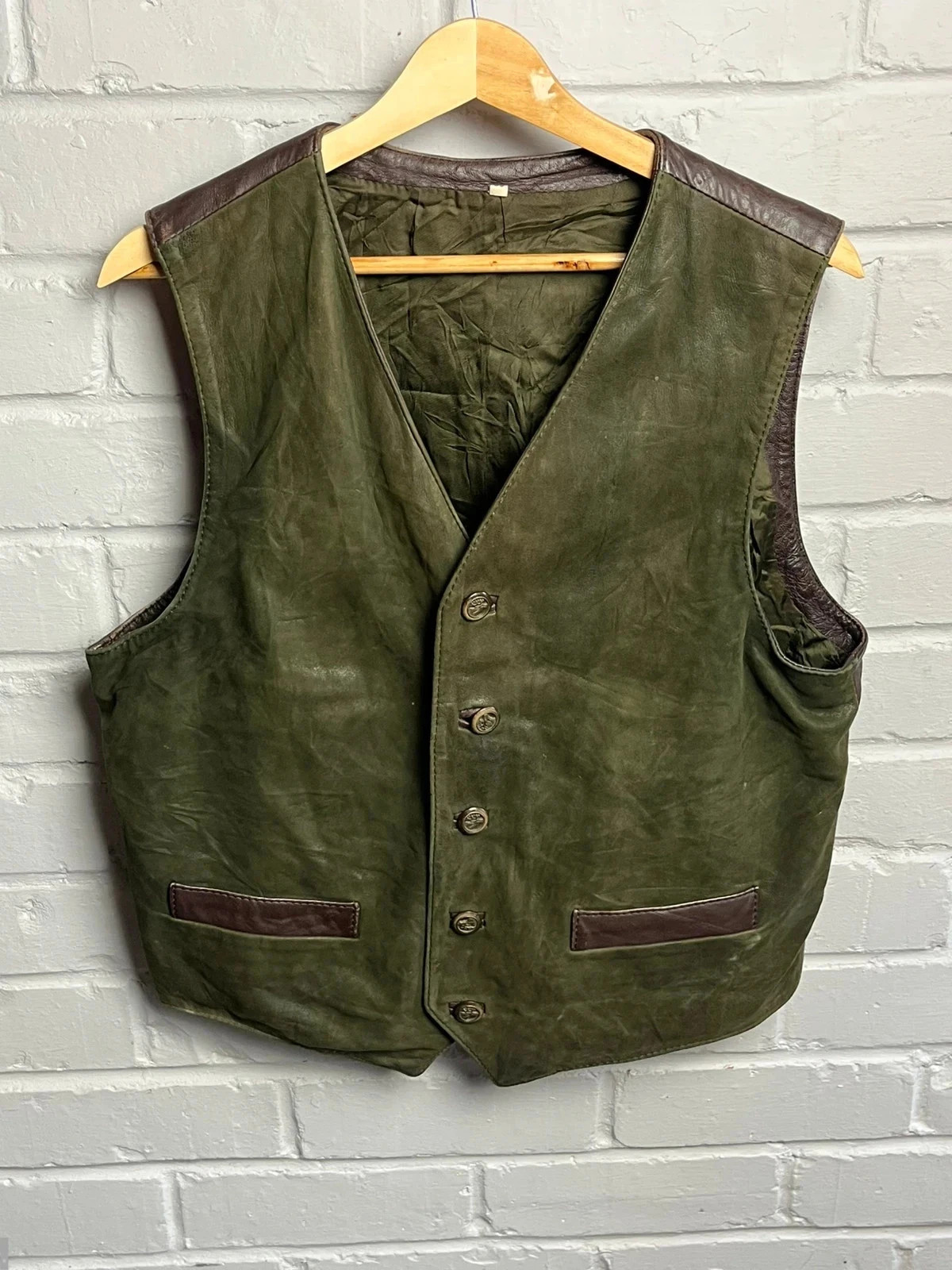 RPA Pele genuina brown genuine leather waistcoat women’s size medium