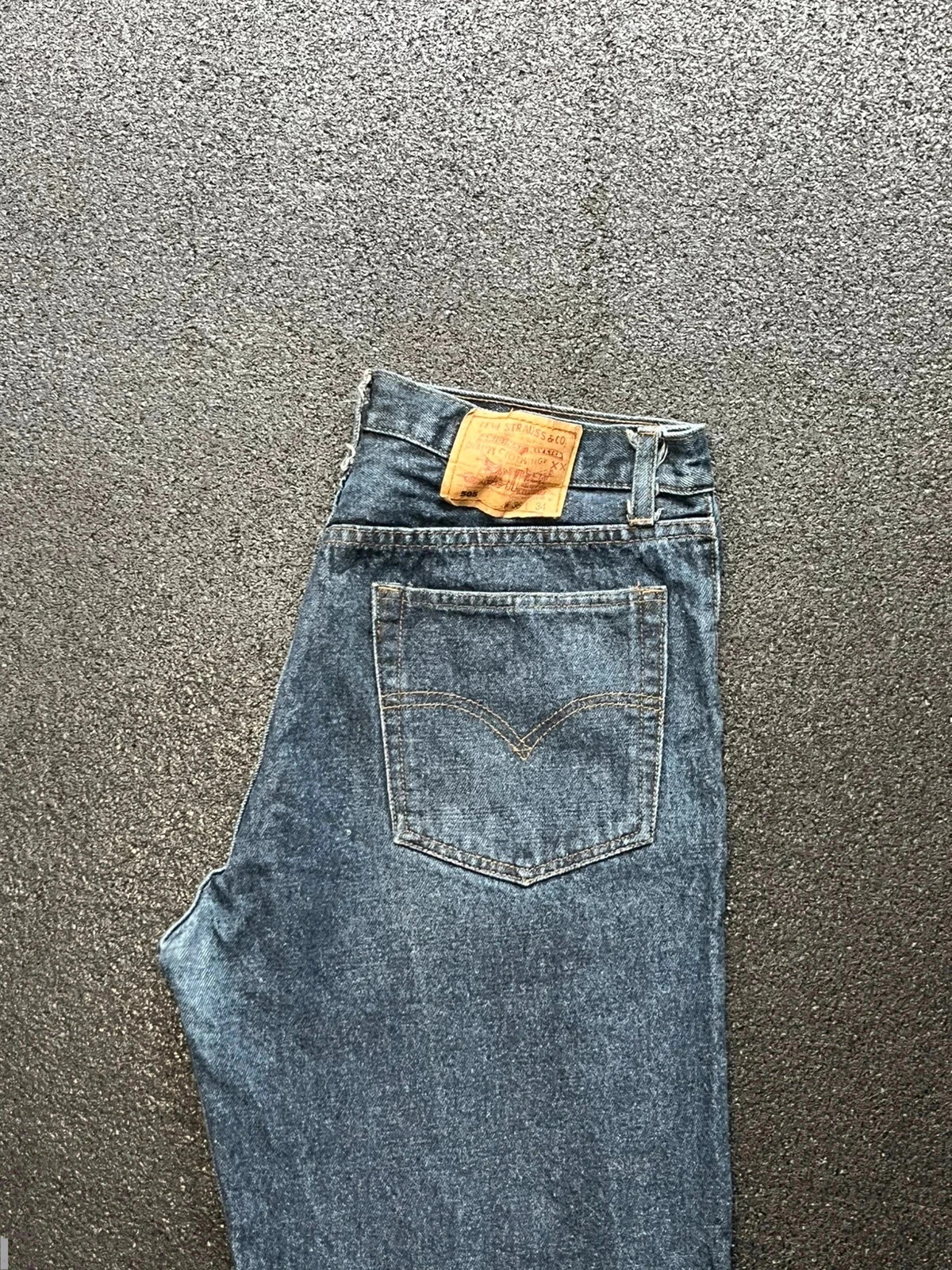 Levi’s 505 relaxed straight loose fit leg fit jeans blue women’s high rise uk 14 W33 L28 altered