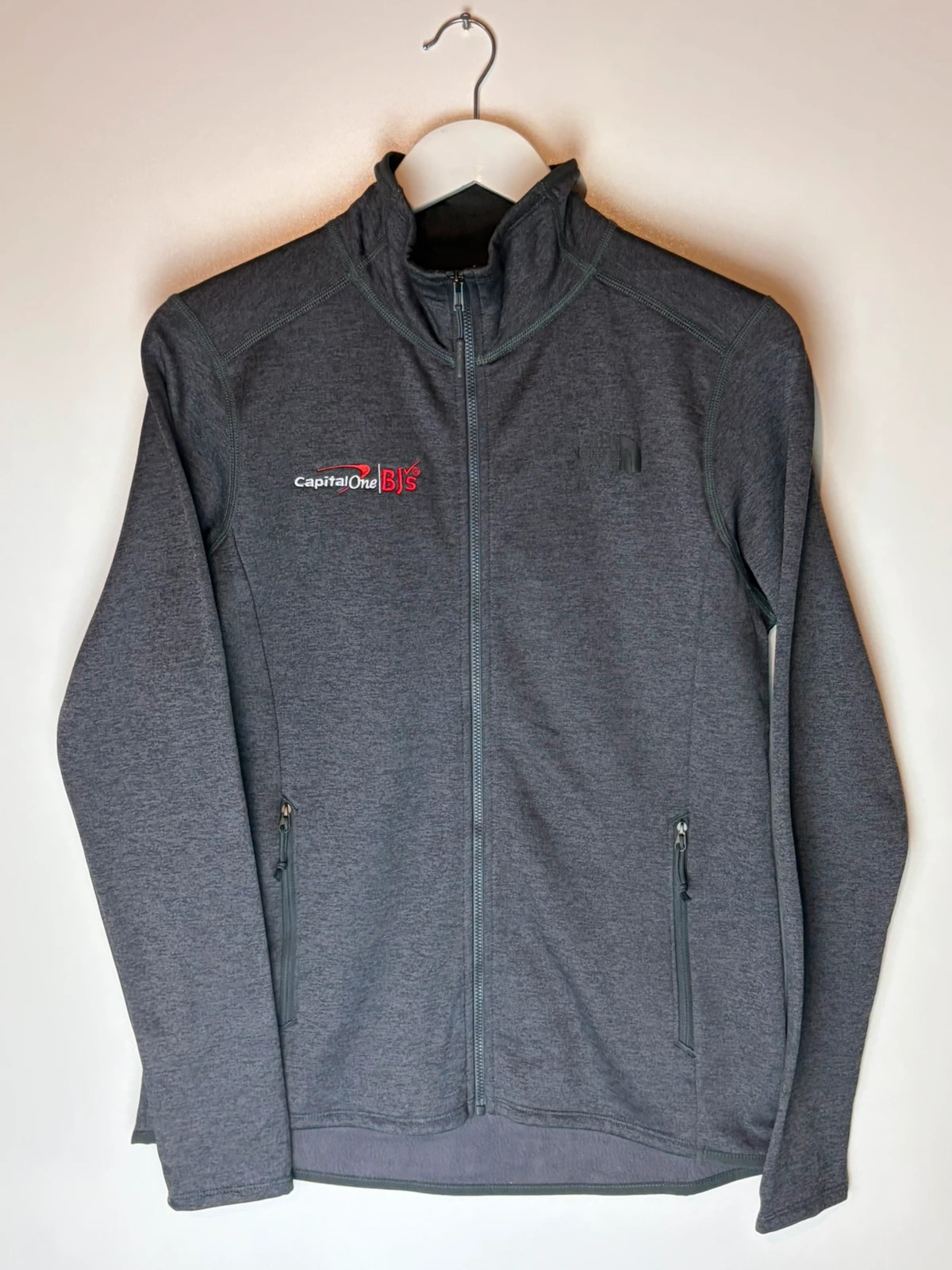 The north face grey windbreaker womens medium fleece jacket