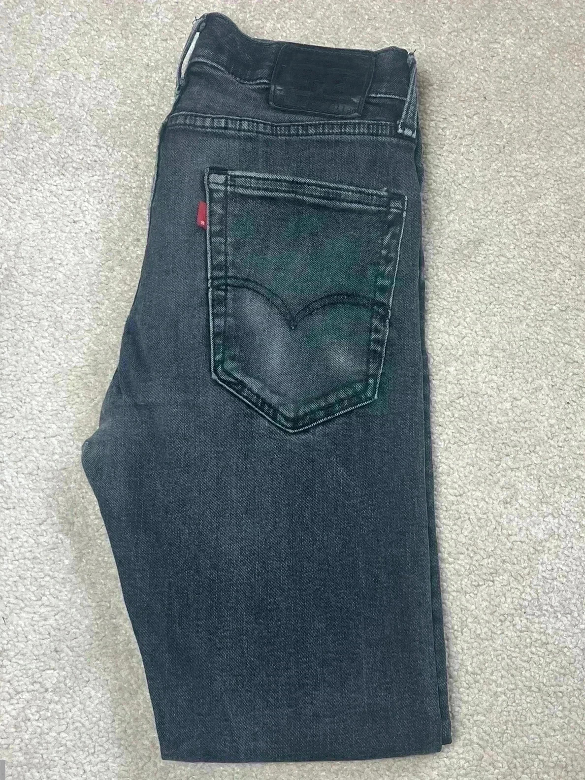 Levi’s premium skinny taper workwear jeans black womens uk 10 W28 L29 altered