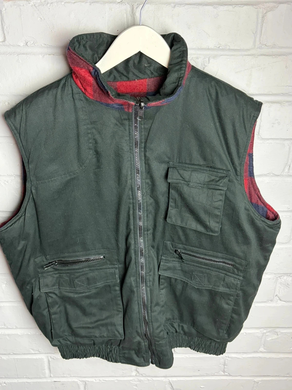 Tweed lined black tactical utility vest men’s XL