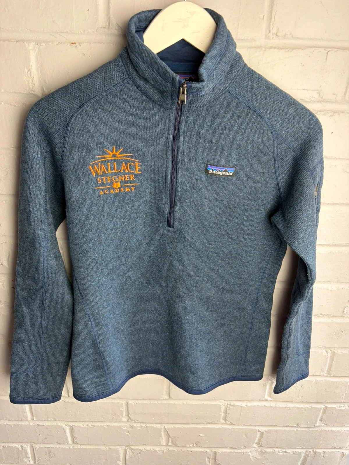Patagonia thermal insulated windbreaker 1/2 zip navy fleece men’s small
