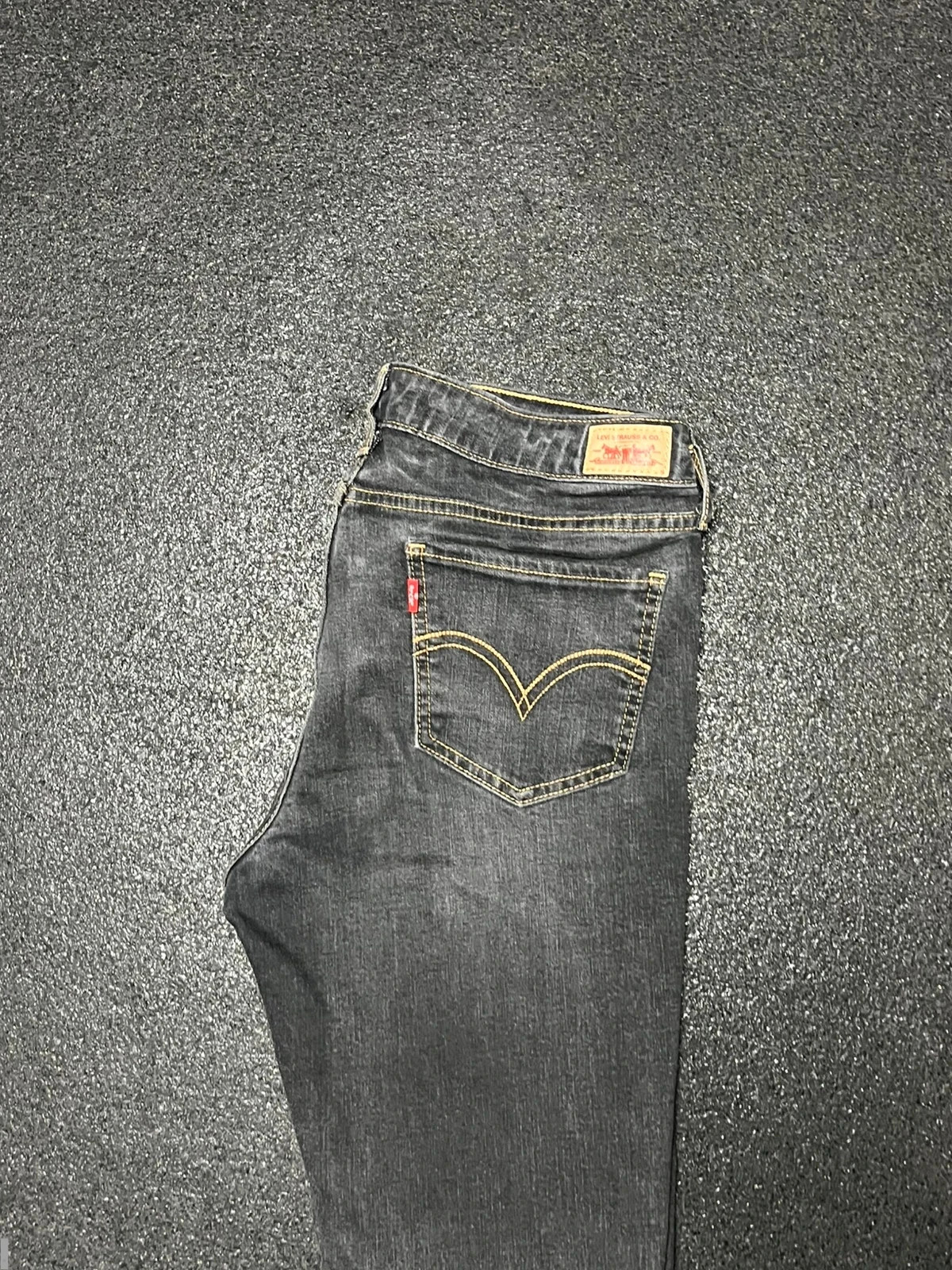 Levi’s vintage 535 legging dark grey stretch women’s uk 14 L31 altered
