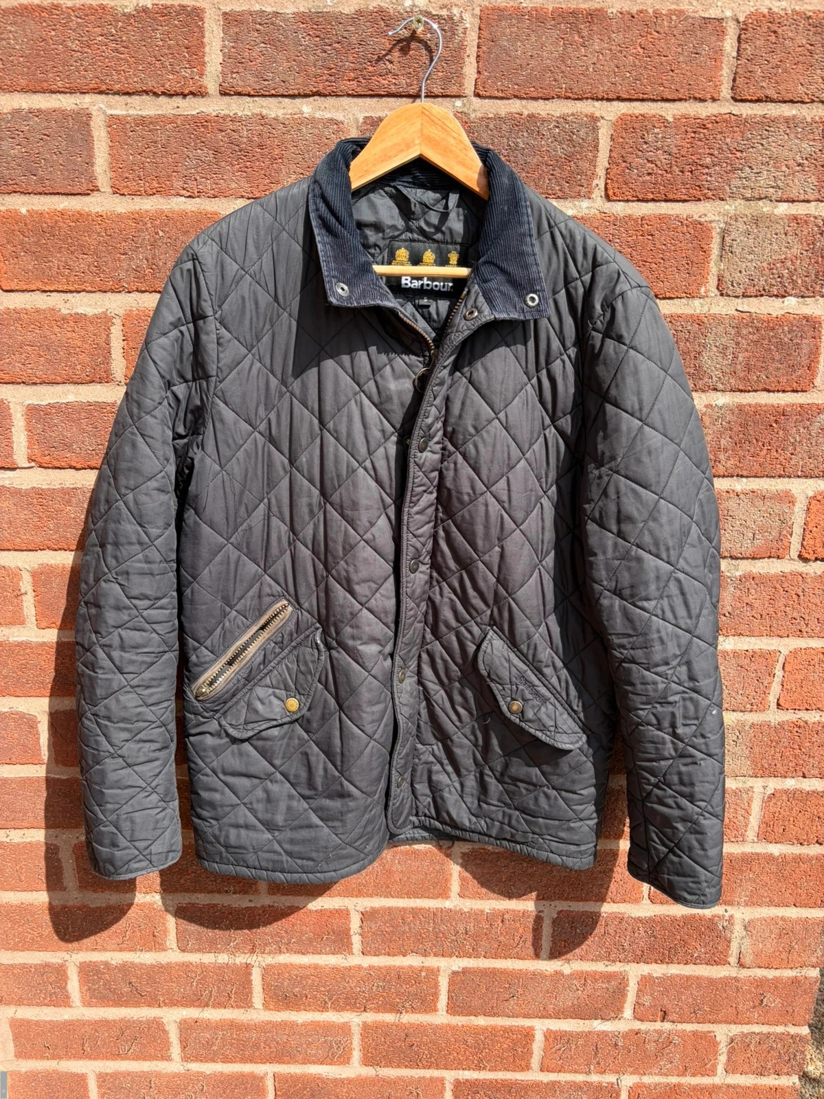 Barbour quilted black jacket men’s small